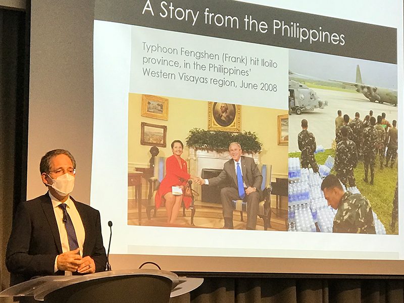Dr. Stern draws on Typhoon Fengshen hitting the Philippines in 2008 as an example of what a government disaster declaration can look like in Southeast Asia. Photo by Do-Hee Morsman.