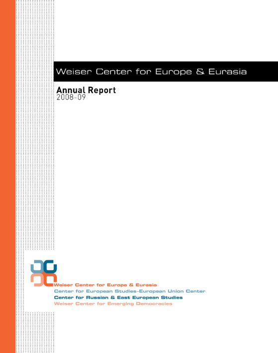 WCEE Annual Report 2008-09 cover