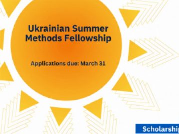 Ukrainian Summer Methods Fellowship, Applications Due March 31, ICPSR Summer Program Scholarship Announcement